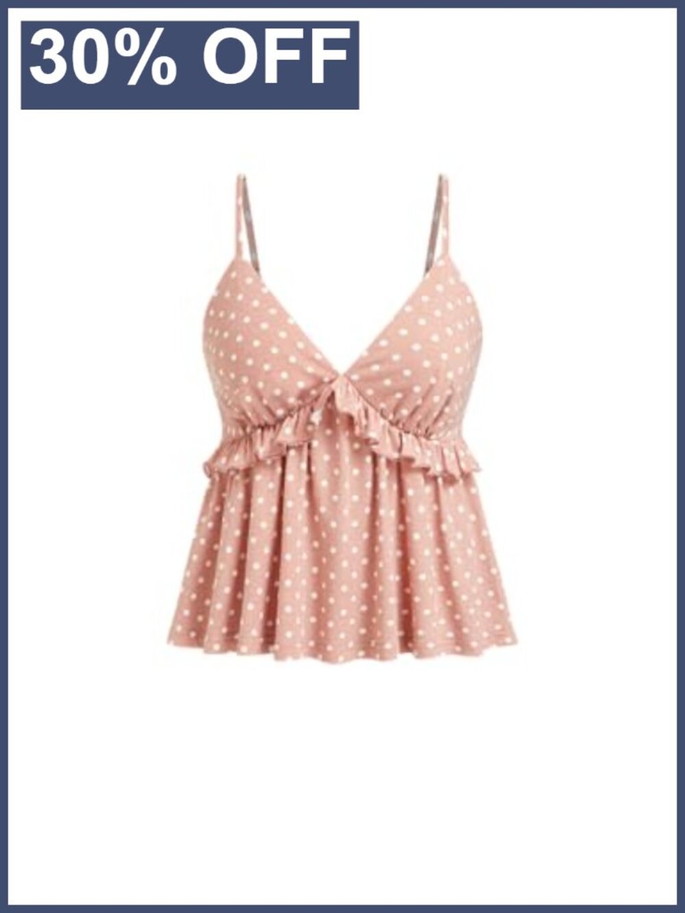 Polka Dot Babydoll Sleeveless V-Neck Flowy Tank Top Y2K